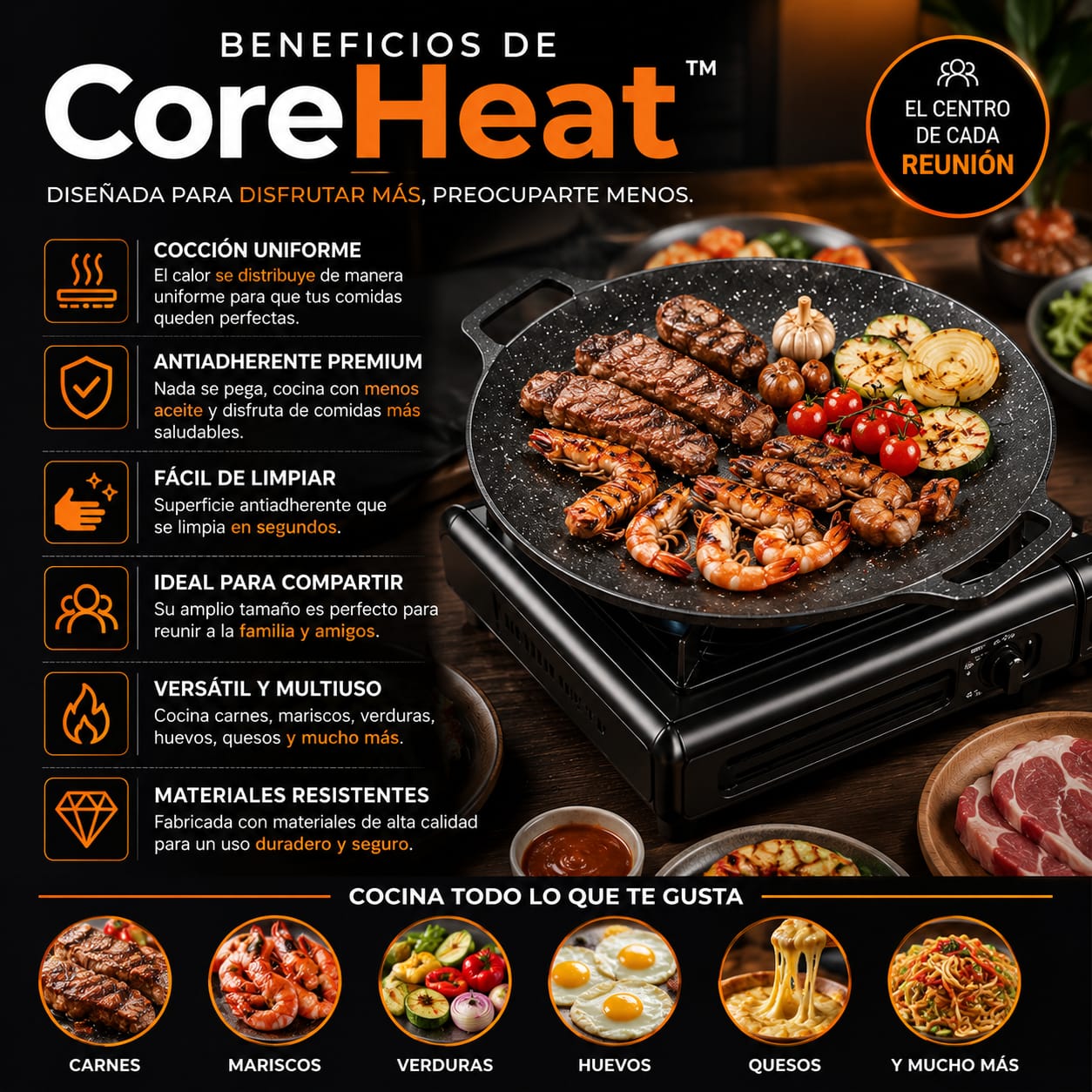 CoreHeat™ Las mejores reuniones siempre empiezan alrededor de la mesa