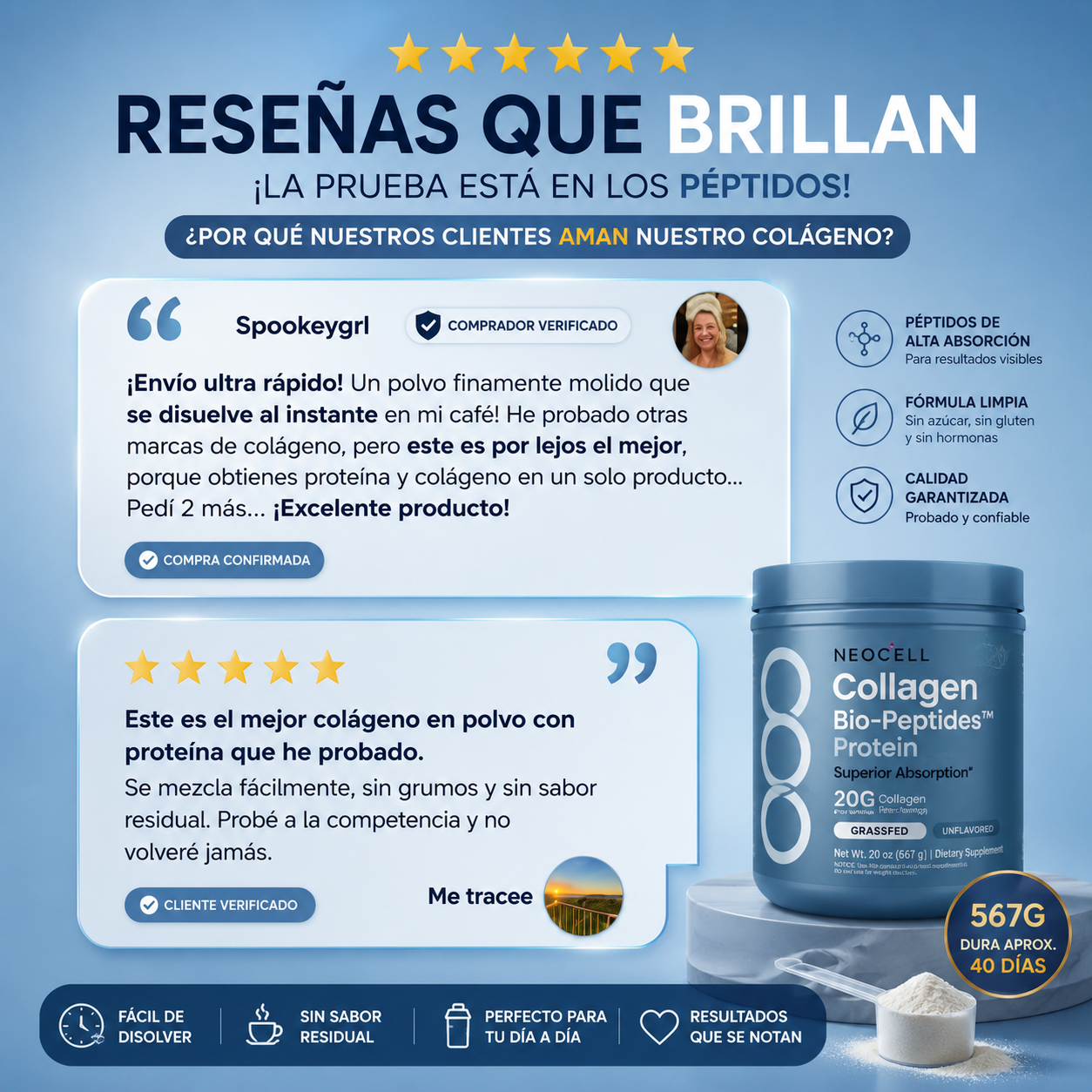 NEOCELL COLLAGEN BIO-PEPTIDES™ 567G | TU MEJOR VERSION PARA SIEMPRE