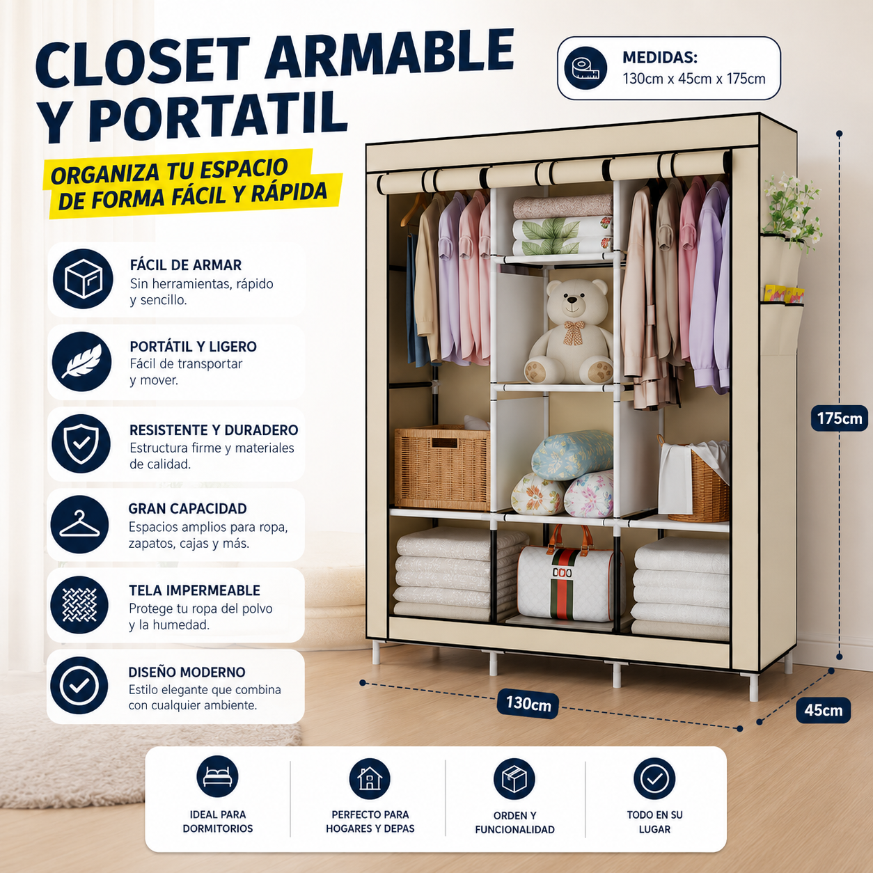 SpaceCloset Pro™ | El desorden está robando el espacio de tu habitación