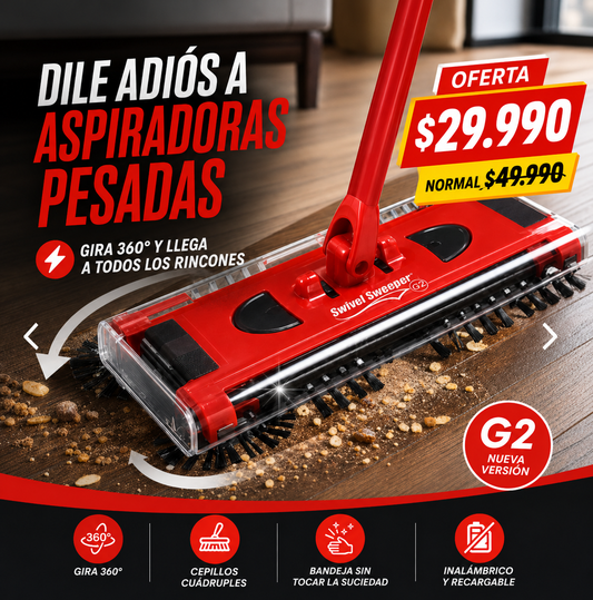 Swivel SweeperPro™ | Dile adiós a las aspiradoras pesadas y limpia cada rincón sin esfuerzo.
