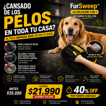 FurSweep™ | Despídete de los pelos que se apoderan de tu hogar y vuelve a disfrutar cada espacio limpio