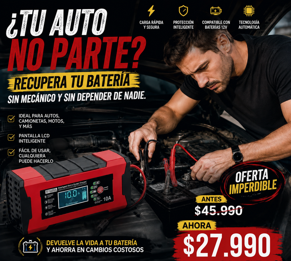 AUTOVOLT™¡QUE UNA BATERÍA DESCARGADA NO TE DEJE BOTADO!