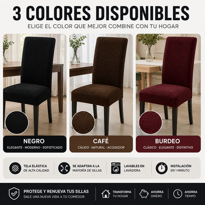 COVERHOME™ | RENUEVA TU COMEDOR SIN GASTAR EN SILLAS NUEVAS ( PACK 6 SILLAS )