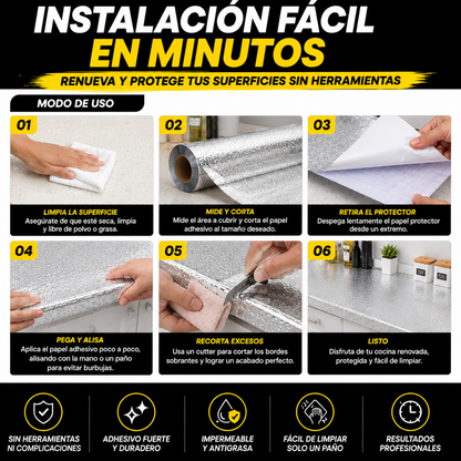 CoverGuard™ | La barrera contra grasa, humedad y desgaste para tu cocina. ( 3Mtrs X 60cm )