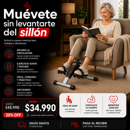 PedalMove™ Solo 10 minutos al día para moverte, sin cambiar tu rutina.