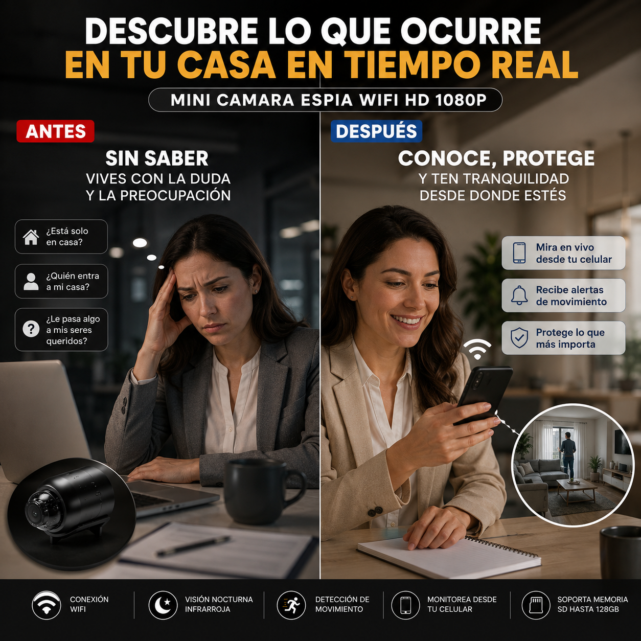 SafeVision™ | LA TRANQUILIDAD NO TIENE PRECIO. SABER LO QUE OCURRE EN TU HOGAR SÍ TIENE SOLUCIÓN.