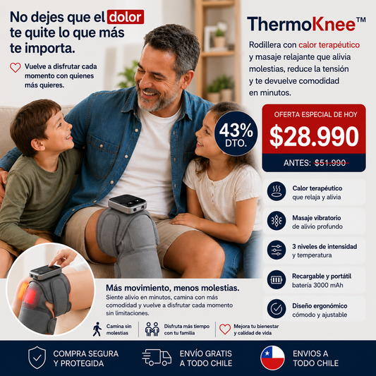 ThermoKnee™ ¿Cansado de perderte momentos importantes por el dolor de rodillas?