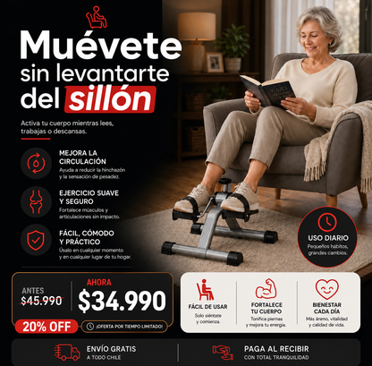 PedalMove™ Solo 10 minutos al día para moverte, sin cambiar tu rutina.