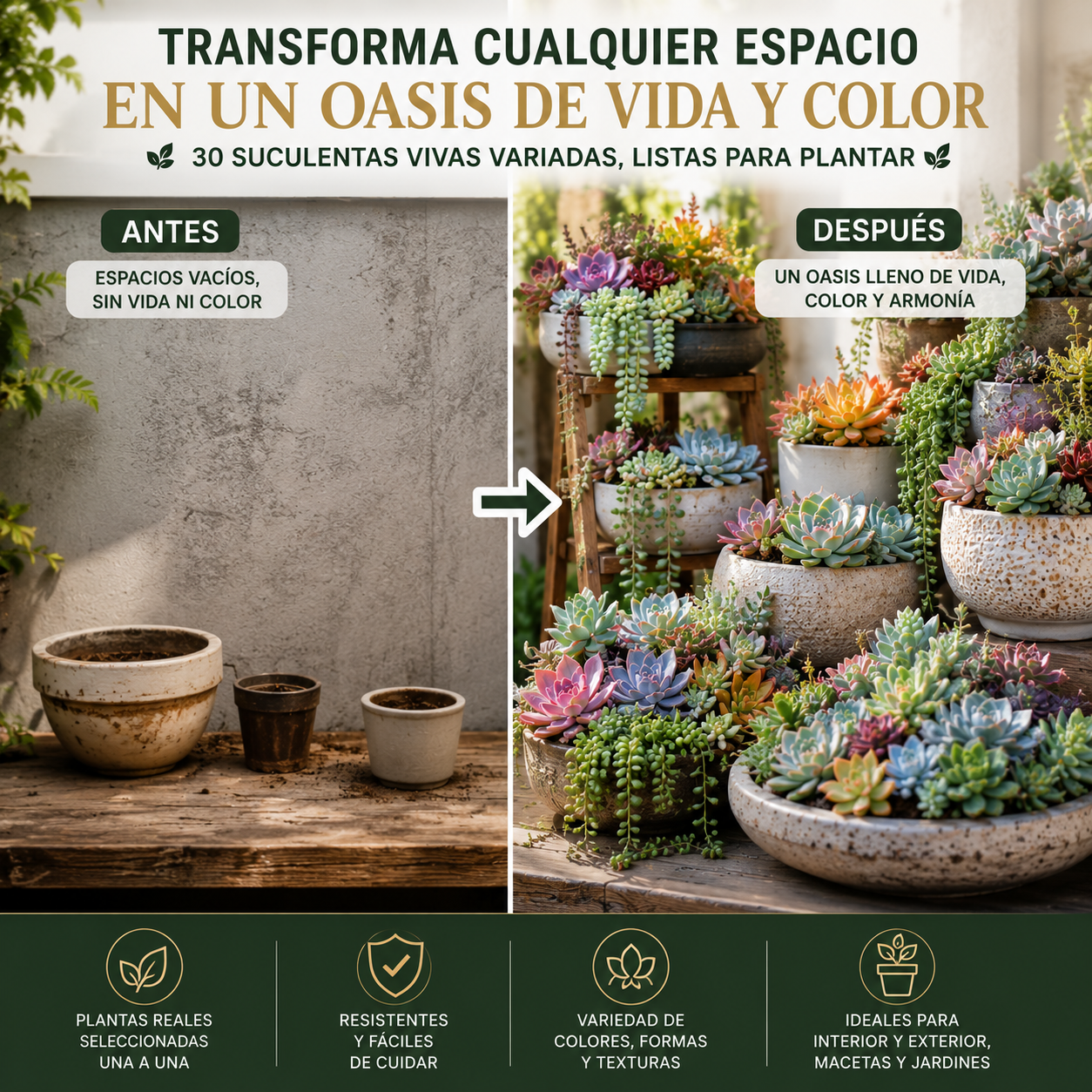 SUCCULUX™ | CREA UN ESPACIO LLENO DE VIDA QUE TRANSMITA PAZ Y ELEGANCIA.