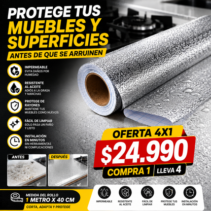CoverGuard™ | La barrera contra grasa, humedad y desgaste para tu cocina. ( 4Mtrs X 40cm )
