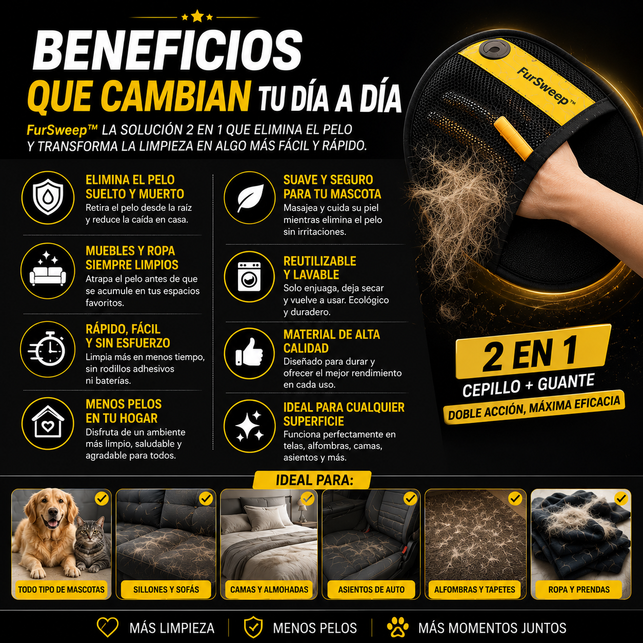 FurSweep™ | Despídete de los pelos que se apoderan de tu hogar y vuelve a disfrutar cada espacio limpio