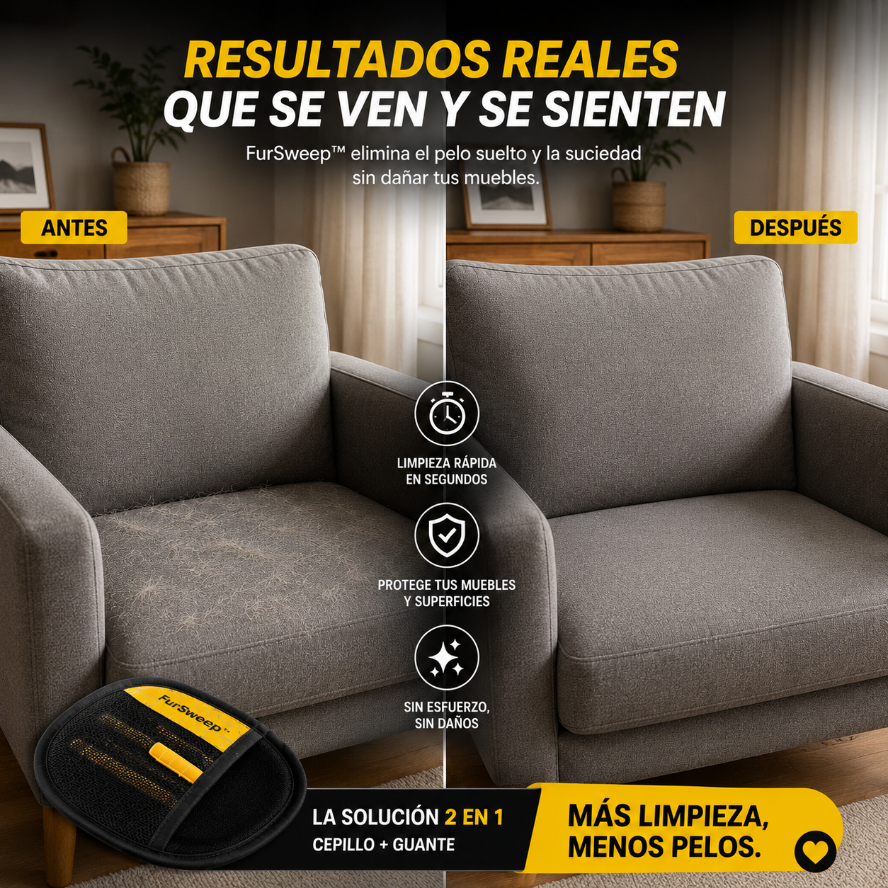 FurSweep™ | Despídete de los pelos que se apoderan de tu hogar y vuelve a disfrutar cada espacio limpio