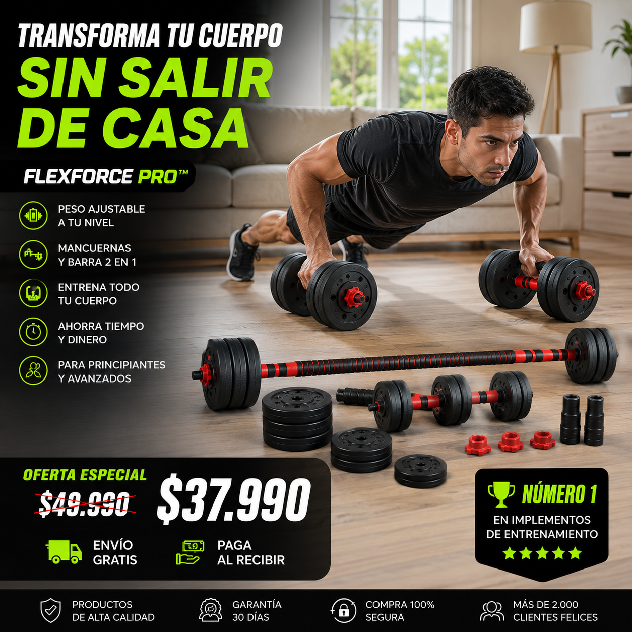 FlexForce Pro™ – Deja de perder dinero en el gimnasio que no vas y entrena en tu casa