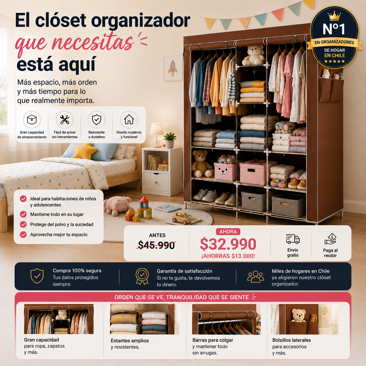 SpaceCloset Pro™ | El desorden está robando el espacio de tu habitación