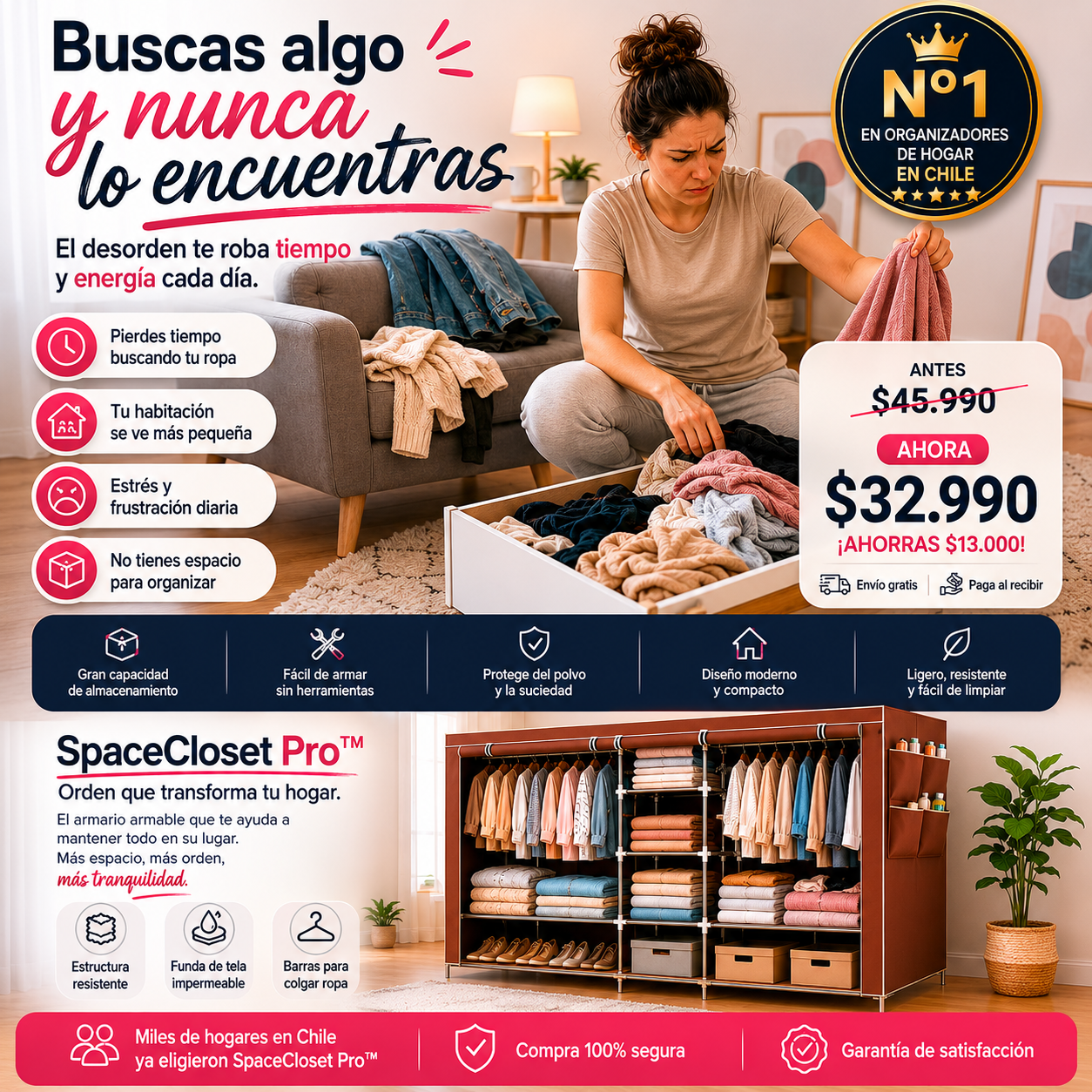 SpaceCloset Pro™ | El desorden está robando el espacio de tu habitación