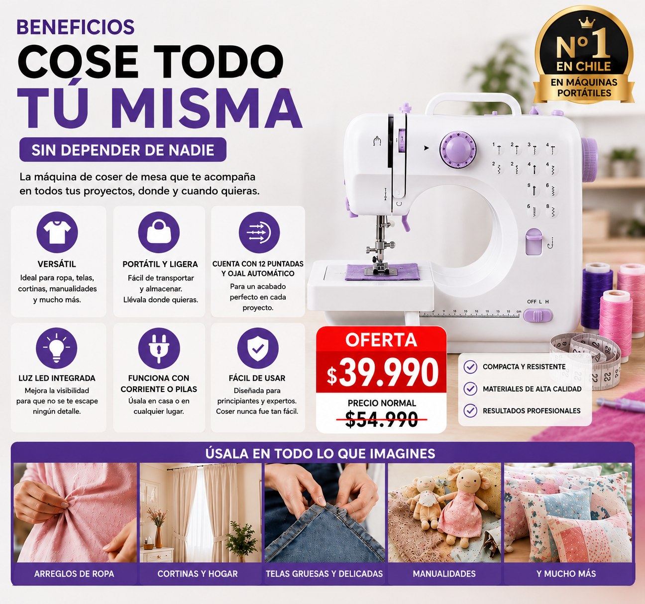 SewiPro™12 Cose y repara tu ropa en casa sin gastar de más