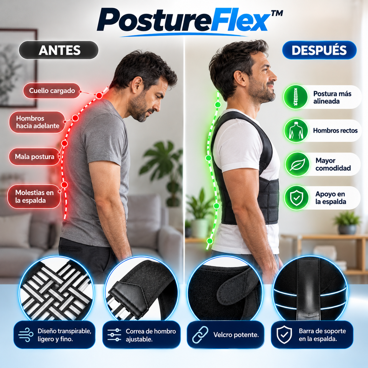 PostureFlex™ | RECUPERA UNA POSTURA MÁS ALINEADA Y SIÉNTETE MEJOR EN TU DÍA A DÍA
